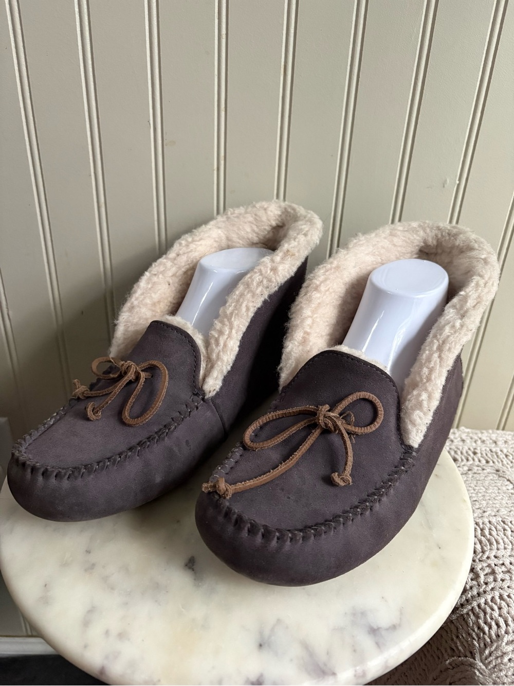 UGG Alena Suede Slippers Booties Womens 10 Nightfall Gray Cozy Loungewear Casual